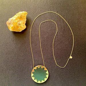 Gold & Leather Haute Pendant Necklace